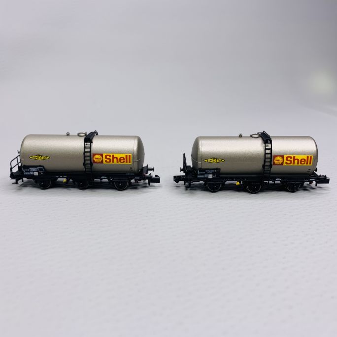2 wagons citerne à 3 essieux, "SHELL", Sncf, Ep IV - ARNOLD HN6609 - N1/160