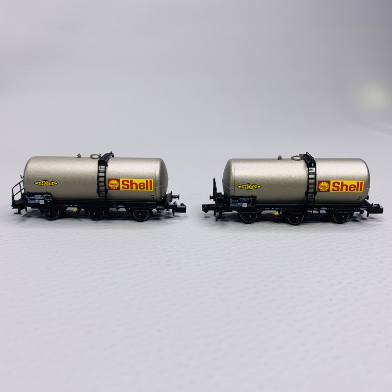 2 wagons citerne à 3 essieux, "SHELL", Sncf, Ep IV - ARNOLD HN6609 - N1/160