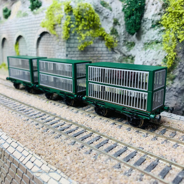 Pack de 3 wagons à transfort à moutons L&MR, Ep. I - HORNBY R60165 - HO 1/76