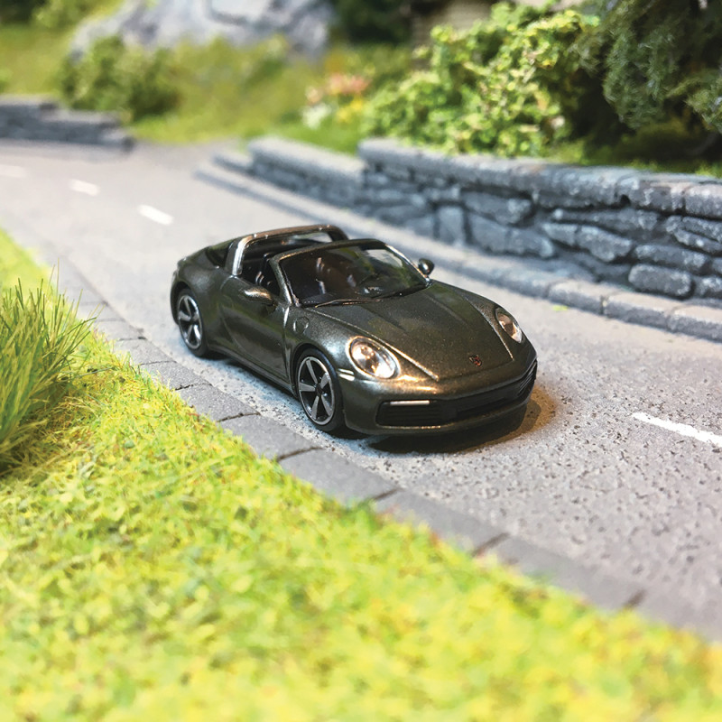 Porsche 911 (992) Targa 4S, Gris Métal - MINICHAMPS 870 069064 - 1/87