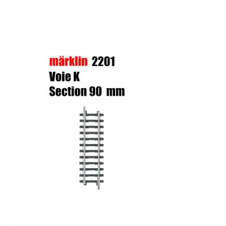 Rail droite 90 mm Voie K- HO 1/87 - MARKLIN 2201