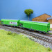  2 Wagons à parois coulissantes CFF Hbbillns-X, SBB, Ep. V - HOBBYTRAIN H24664 - N 1/160