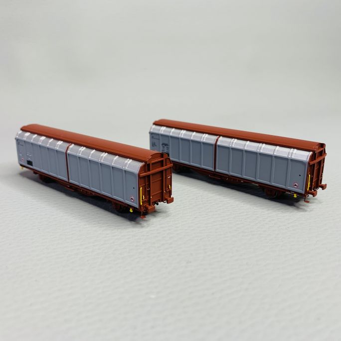  2 Wagons à parois coulissantes Hbbillns, FS, Ep. V - VI - HOBBYTRAIN H24681 - N 1/160