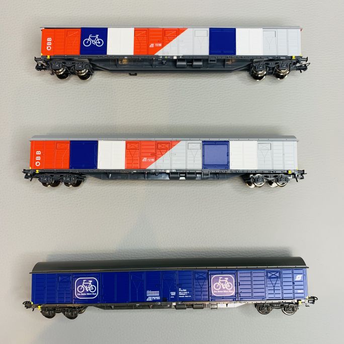 Coffret 3 pièces : Transport de vélos, ÖBB, Ep V - ROCO 77022 - HO 1/87