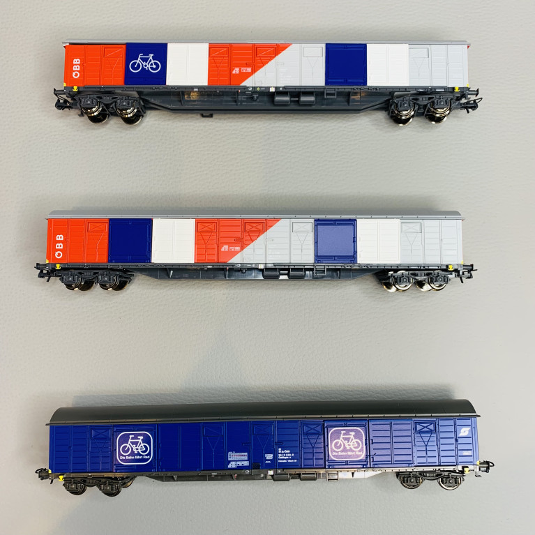 Coffret 3 pièces : Transport de vélos, ÖBB, Ep V - ROCO 77022 - HO 1/87