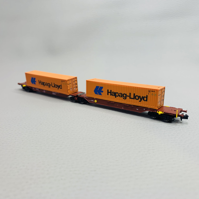 Wagon porte-conteneurs double, GYSEV CARGO, Ep VI - FLEISCHMANN 825342 - N 1/160