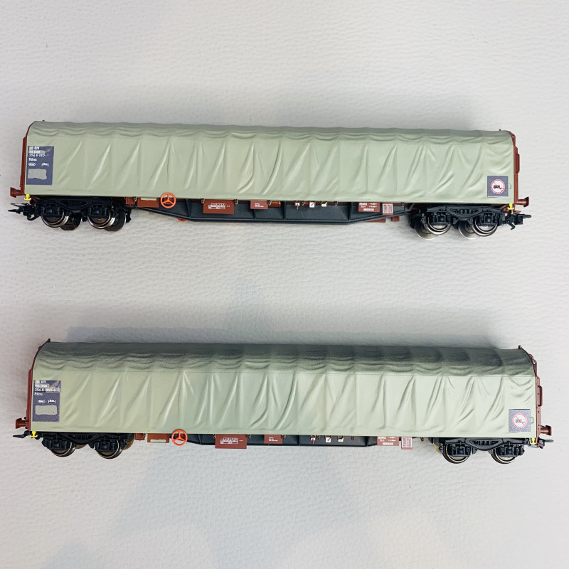Ensemble de wagons à bâche coulissante type Rilns, DSB, Ep VI - MARKLIN 47128 - HO 1/87
