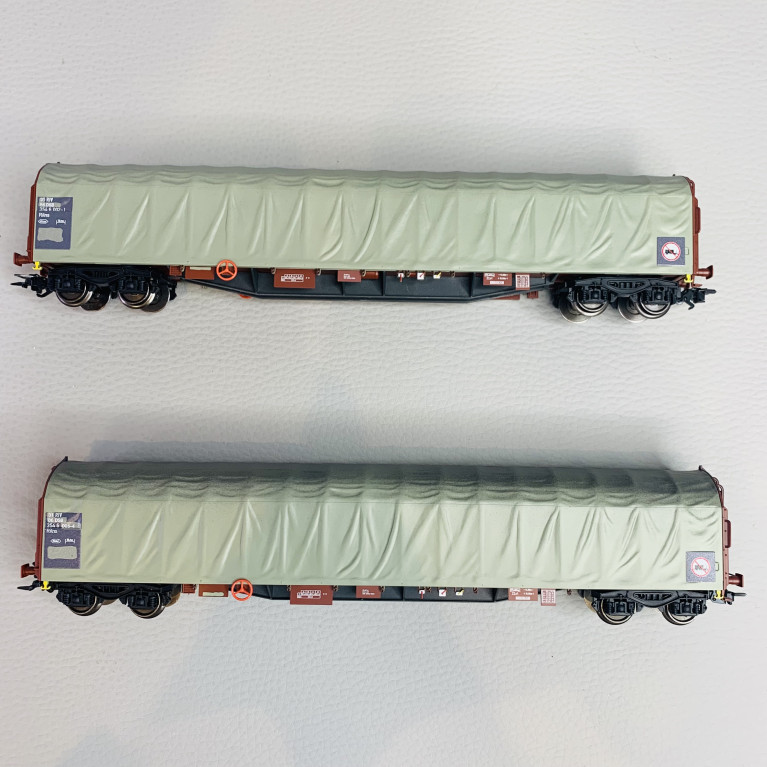 Ensemble de wagons à bâche coulissante type Rilns, DSB, Ep VI - MARKLIN 47128 - HO 1/87