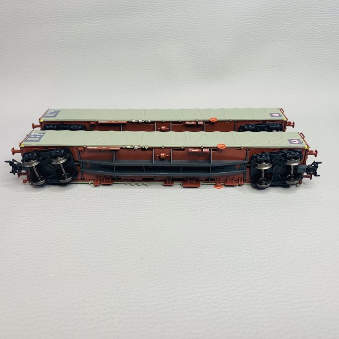 Ensemble de wagons à bâche coulissante type Rilns, DSB, Ep VI - MARKLIN 47128 - HO 1/87