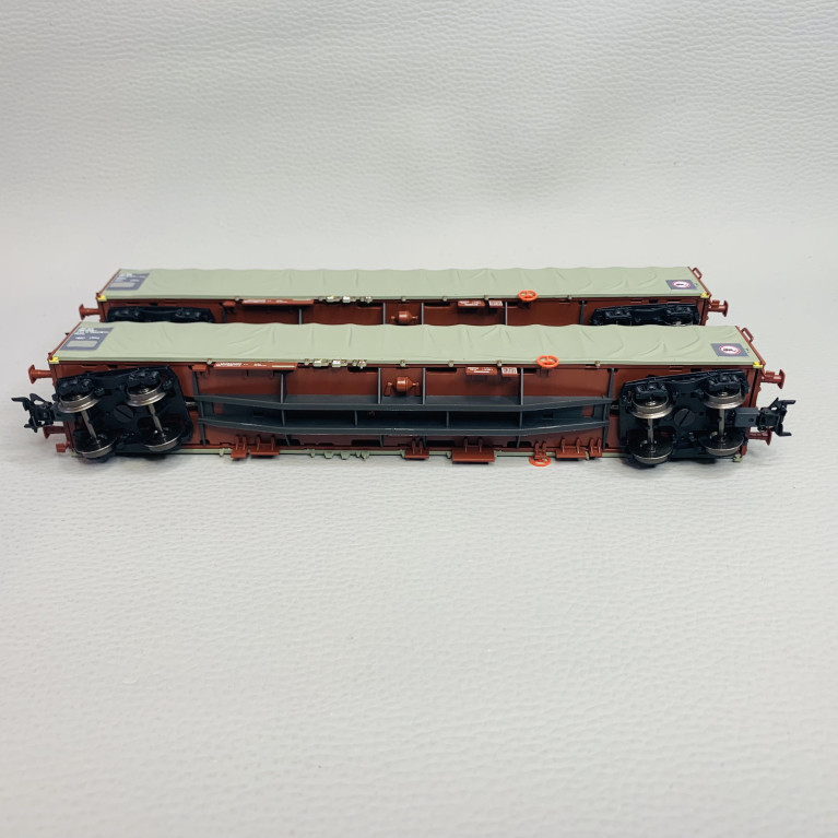 Ensemble de wagons à bâche coulissante type Rilns, DSB, Ep VI - MARKLIN 47128 - HO 1/87