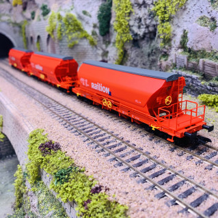 Coffret de wagons à déchargement automatique Tanoos 896, DB AG, Ep V - MARKLIN 48192 - HO 1/87