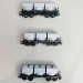 Coffret de wagons porte-cuves pour le transport de chaux Slmmp, DR, Ep IV - MARKLIN 48263 - HO 1/87