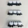 Coffret de wagons porte-cuves pour le transport de chaux Slmmp, DR, Ep IV - MARKLIN 48263 - HO 1/87