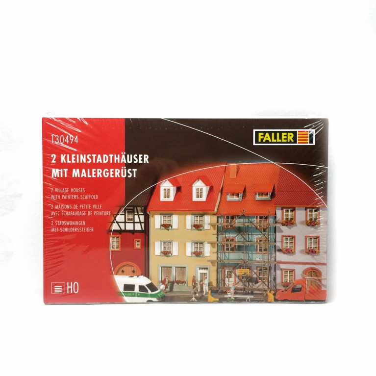2 maisons de ville avec échaffaudage-HO-1/87-FALLER 130494