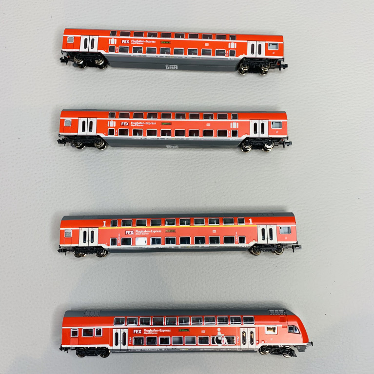 Coffret de 4 pièces : voitures à deux niveaux « FEX », DB AG, Ep VI - FLEISCHMANN 881916 - N 1/160