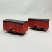 Set de 2 Couverts freinés, Toit Rond et Toit 2 pentes, Rouge UIC Kv 116 et Kv 132, SNCF - REE VM029 - HOm 1/87