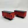 Set de 2 Couverts non freiné et freiné, Toit Rond et Toit 2 pentes, Rouge UIC K 97 et Kifv 146, SNCF - REE VM030 - HOm 1/87