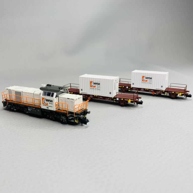 Locomotive diesel G1000 BB et 2 voitures génératrices, Sersa, Ep VI - LEMKE COLLECTION LC96001 - N 1/160