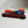 Coffret de 3 wagons porte-conteneurs Rs type 3514 B1, SNCB, Ep IV - MARKLIN 47119 - HO 1/87