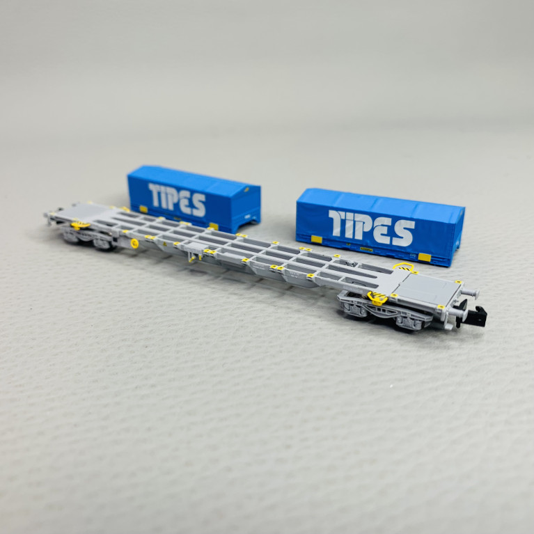 Wagon porte conteneurs Sgss "Tipes.", Sncf, Ep V - ARNOLD HN6650 - N 1/160