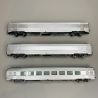 3 voitures inox "Train Expo" Set 2/2, Sncf, Ep VI - JOUEF HJ4179 - HO 1/87