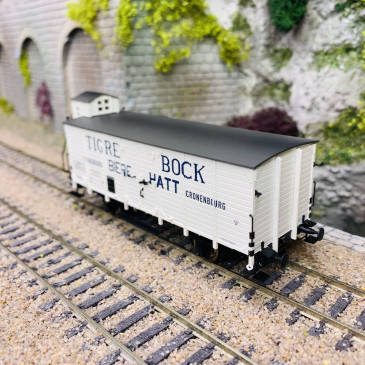 Voiture à bière G10 "Tigre Bock", SNCF, Ep II - RIVAROSSI 49887 - HO 1/87