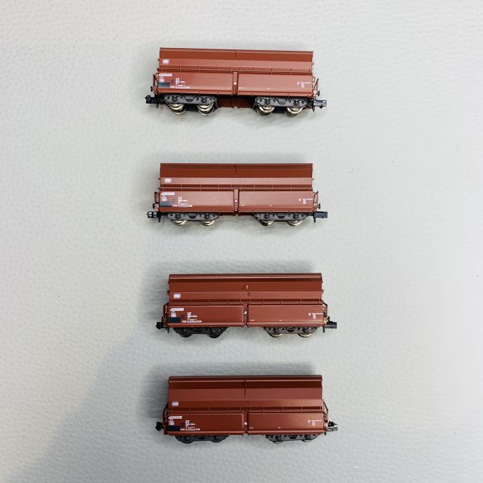 Coffret de 4 wagons-bennes type Tal 963, DB, Ep IV - MINITRIX 18271 - N 1/160
