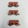 Coffret 3 pièces : Wagons à toit ouvrant type Tds 928, DB, Ep V - FLEISCHMANN 830358 - N 1/160