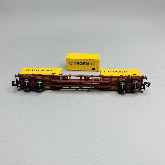 Wagon porte-conteneurs série MMC3 "Citroën", RENFE, Ep IV - ARNOLD HN6652 - N 1/160