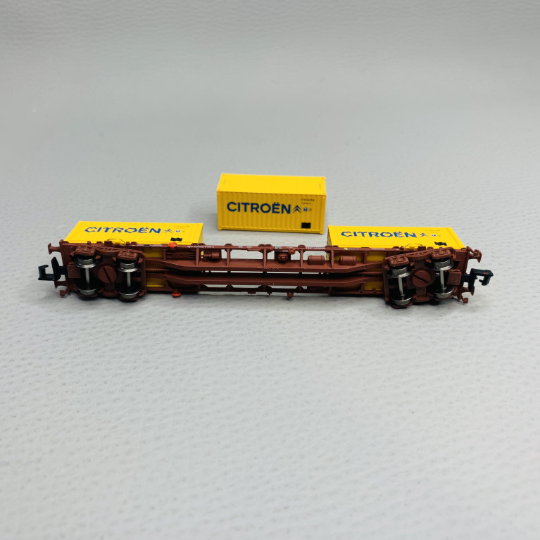 Wagon porte-conteneurs série MMC3 "Citroën", RENFE, Ep IV - ARNOLD HN6652 - N 1/160