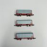 Set de 3 wagons courts bâchés à bogies type SHIMMS, SNCF, Ep IV et V - AZAR MODELS W03-SL3 - Z 1/220