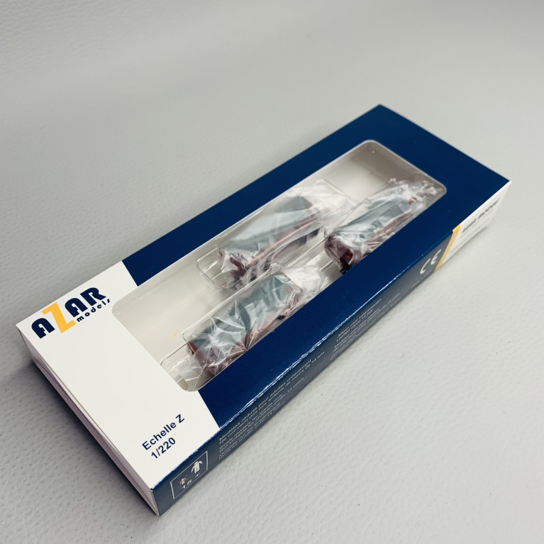 Set de 3 wagons courts bâchés à bogies type SHIMMS, SNCF, Ep IV et V - AZAR MODELS W03-SL3 - Z 1/220