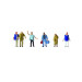 6 figurines marchantes dont 2 personnels d'accueil - PREISER 14046 - HO 1/87