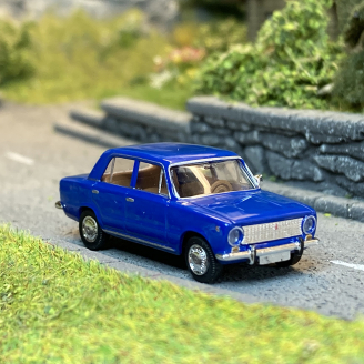 Fiat 124, bleu - Brekina 22414 - 1/87