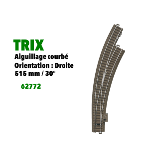 Rails noirs normaux aiguillage à droite pour modélisme ferroviaire à l'échelle HO