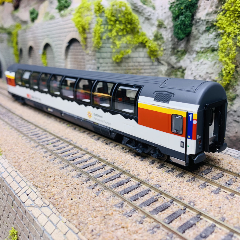 Voiture voyageur type Apm EC Gotthard Panorama Express, 1CL, SBB CFF, Ep VI - LSMODELS 47390 - HO 1/87