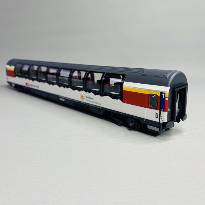 Voiture voyageur type Apm EC Gotthard Panorama Express, 1CL, SBB CFF, Ep VI - LSMODELS 47390 - HO 1/87