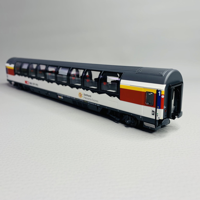 Voiture voyageur type Apm EC Gotthard Panorama Express, 1CL, SBB CFF, Ep VI - LSMODELS 47390 - HO 1/87