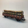 Wagon à ranchers transport de bois, DB, 3R AC - MARKLIN 313/2H - H0 1/87  - DEP280-339