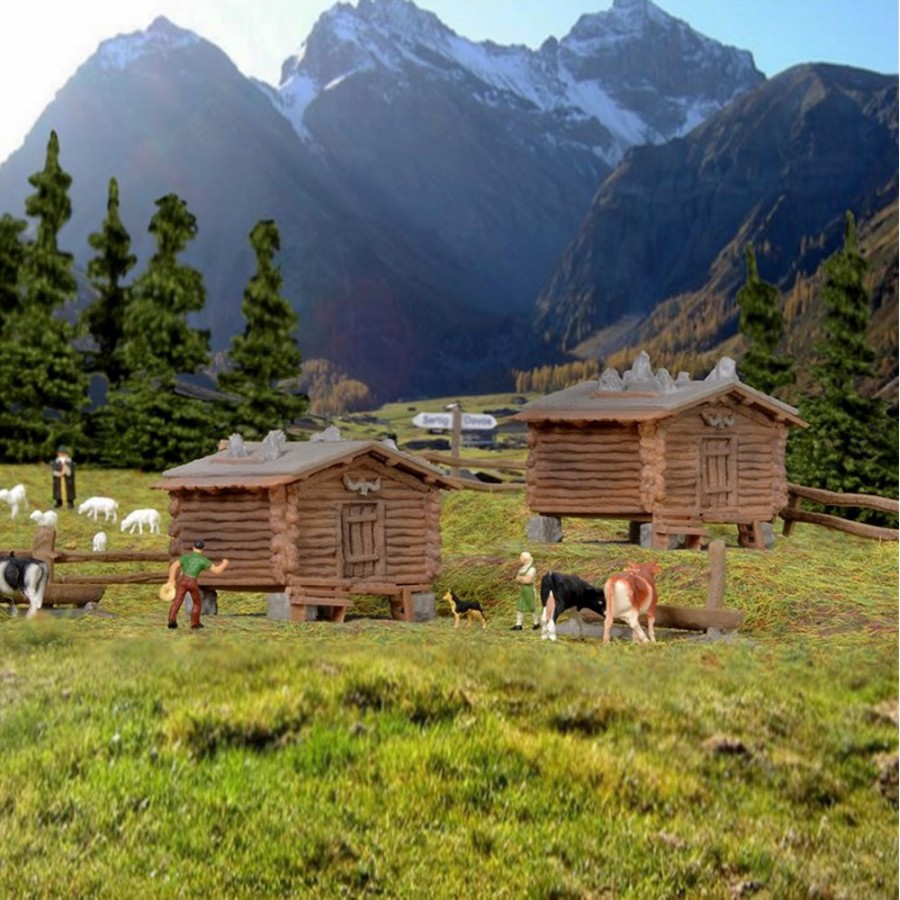2 cabanes de montagne avec barrières-N-1/160-KIBRI 37028