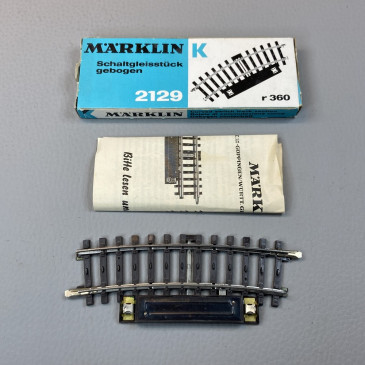 Rail courbe de commande, 15°, R 360 mm, voie K, 3 rails AC - MARKLIN 2129 - HO 1/87 - DEP280-196