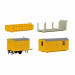 3 bennes de chantier pour camion  -HO-1/87-KIBRI 15700