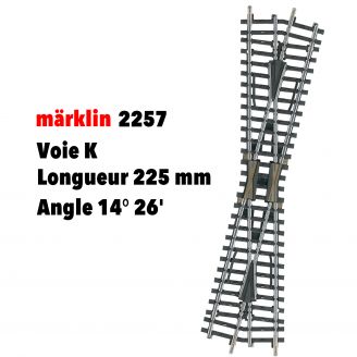 Croisement voie longueur 225 mm Voie K - MARKLIN 2257 - HO 1/87