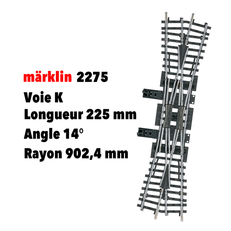 Märklin 2275 - Traversée Jonction Double - Échelle HO - Voie K - Occasion