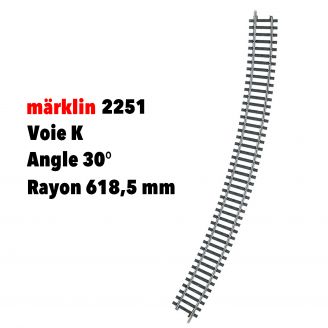 Elément de voie K courb, rayon 30° - MARKLIN 2251 - HO 1/87 