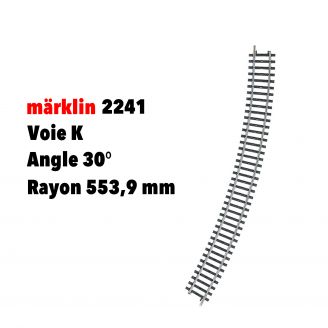 Elément de voie K courbe, rayon 30° - MARKLIN 2241 - HO 1/87 