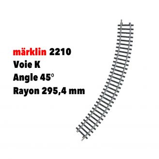 Elément de voie K courbe, rayon 45° - MARKLIN 2210 - HO 1/87 
