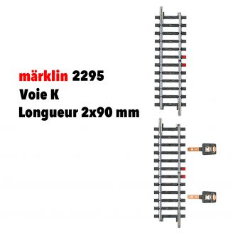Set d'éléments de voie de contact, voie K, longueur 2 x 90 mm - MARKLIN 2295 - HO 1/87 