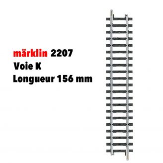 Elément de voie K droit, longueur 156 mm - MARKLIN 2207 - HO 1/87 
