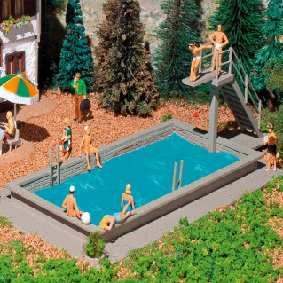 Piscine avec plongeoir pour jardin maison -HO-1/87-VOLLMER 3809